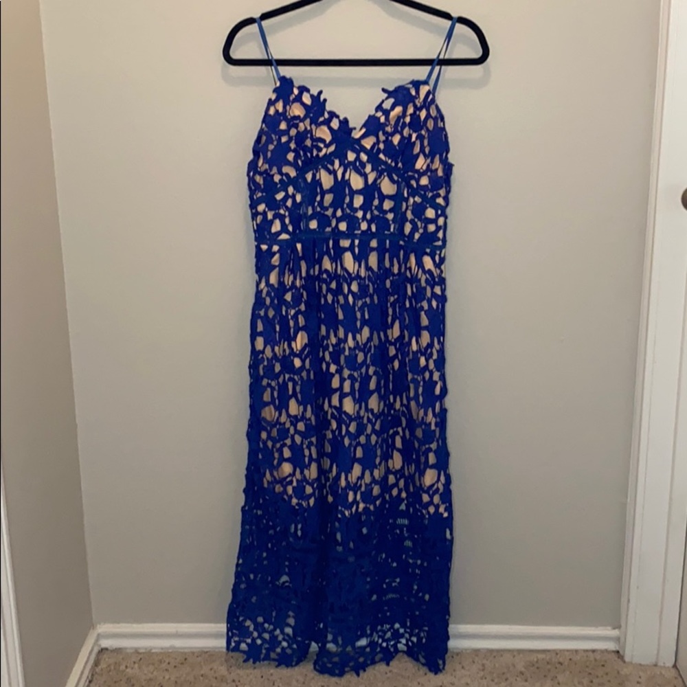 Blue lace dress